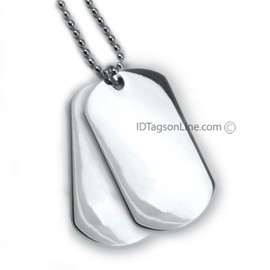 Double Stainless Steel ID Dog Tag with 24 Lines of Engraving.