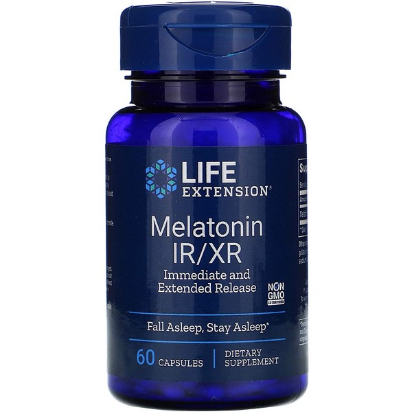 Life Extension Melatonin IR/xr, 60 Capsules