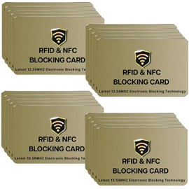 SaiTech IT 20 Pack RFID Blocking Cards One Card Protects Entire Wallet Purse For Men & Women,NFC Contactless Bank Debit Credit Card Protector ID ATM Guard Card – Golden, Golden, 20 Pcs Golden, Rf