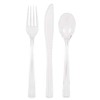 Unique Elegant Clear Solid Assorted Plastic Cutlery Box - 18ct