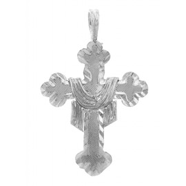 Religious Jewelry Sterling Silver Drape Cross Pendant
