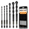 DECKRKAT 6-Piece Black Masonry Drill Bit Set for Concrete, Brick,