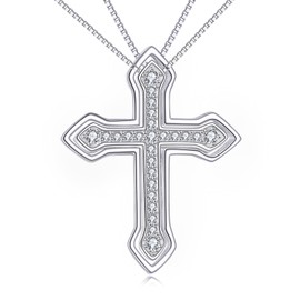 JBAERD Matching Cross Couples Necklaces 925 Sterling Silver BFF Necklace Matching Jewelry Gifts for Couples BFF Friends