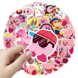 Kirby Stickers,100PCS Anime Game Graffiti Vinyl Waterproof Decals for Water Bottles Computer Bicycle Skateboard Luggage Phone Pad Laptop Kids Teens Stickers Pack