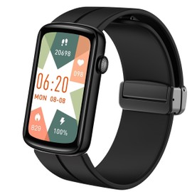 Compatible for SHANG WING LYNN2 Band, Lamshaw 16mm Quick Release Soft Silicone Magnetic Buckle Sport Replacement Straps Compatible with SHANG WING LYNN2 / BOCLOUD Smart Watch 1.45" / MorePro HM08