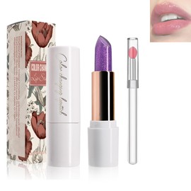 Eazerom 04 Farbwechselnder Lippenstift Wasserfeste,Jelly Lippenstift,Mit Temperaturwechsel,Pflegender,Feuchtigkeitsspendender,Lang Anhaltender Wasserfester Lippenbalsam,Lippenöl für trockene Lippen