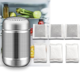 LeoTube Upgrade Refrigerator Deodorizer, fresh odor eliminator kit, Refrigerator Odor Eliminator, Fridge Deodorizer, Baking soda and Bamboo Air Purifying Bags have dual effects