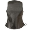 Milwaukee Leather Womens Open Neck Side Lace Front Zipper Black