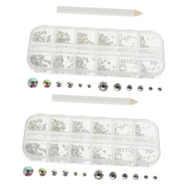 Healeved 2sets Shiny Nail Art DIY Ornaments Rhinestones for Nails Craft Rhinestones Decorative Decor