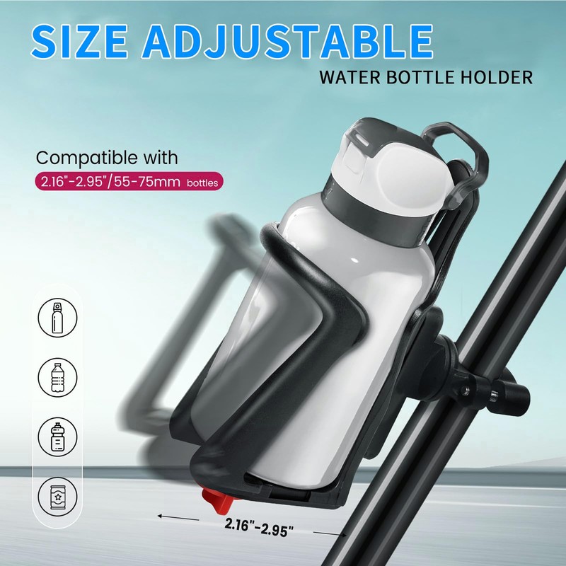 Bike Water Bottle Holder (for Handlebar & Frame), Motorcycle Cup