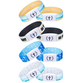 Tondiamo 4 Pcs Wearable Bible Bracelet Bible Verse Daily Bracelet with NFC Inspirational Verse Jewelry Spiritual Energy Quotes Christian Scripture Wristbands Christian Gifts for Women Men