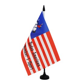AZ FLAG - USA Rodeo Table Flag 8.5 x 5.5 Inch - Small US Flag - 100% Polyester Office Flag with 25cm Pole and Black Plastic Base