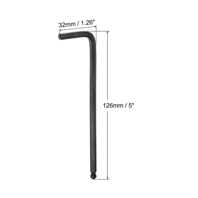 uxcell 5mm Ball End Hex Key Wrench, L Shaped Long