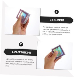 DOITOOL 4sets False Eyelash Storage Compact Lash Holder with Window Design Perfect for Travel Cosmetics Bag 2pcs*4