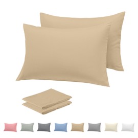 Rohi Microfibre Latte Pillowcases 2 Pack – Ultra Soft & Smooth Pillow Covers with Envelope Closure – Fade Resistant & Breathable Pillow Cases – Standard Size (50x75 cm)