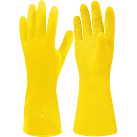 SteadMax 3/6 Pairs Cleaning Gloves, Reusable Natural Rubber Dish Gloves, Waterproof Latex Non-Slip Dishwashing Gloves for Kitchen and Household (Medium, 3 Pack)