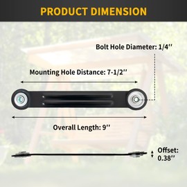 Glider Bearing Arm Bracket, 9 Inch Overall Length, 7-1/2 Inch Between Mounting Holes, Glider Brackets Hardware Replacement Hardware Rocker Parts, for Patio Glider Rocker Bench, 8-Pack