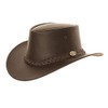 Brown Leather Australian Style Cowboy HAT (L-7 1/4)