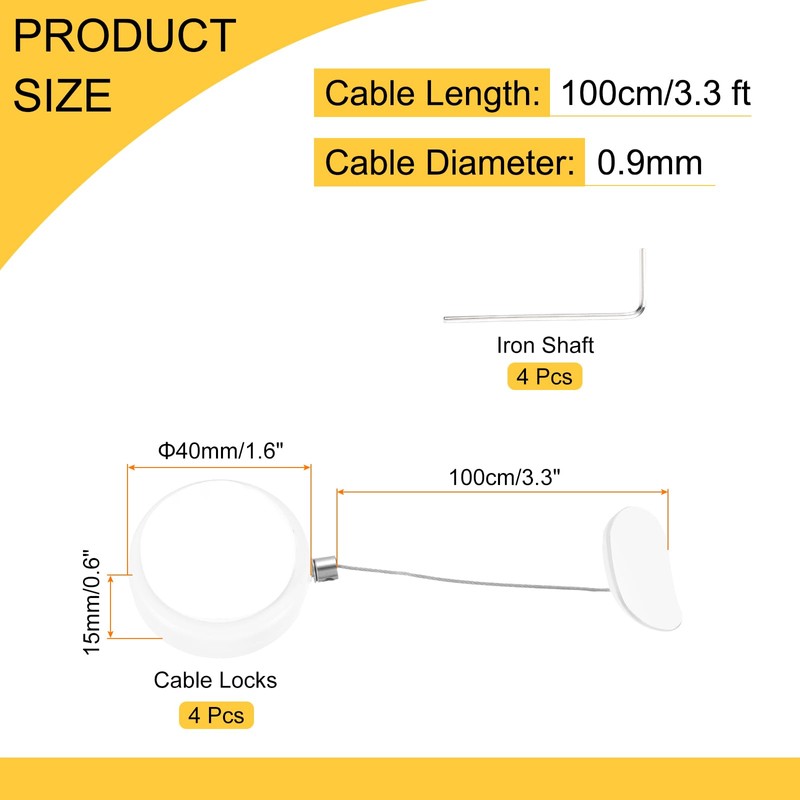 MECCANIXITY 3.3ft Retractable Cable Lock with Arc Patch Remote Control