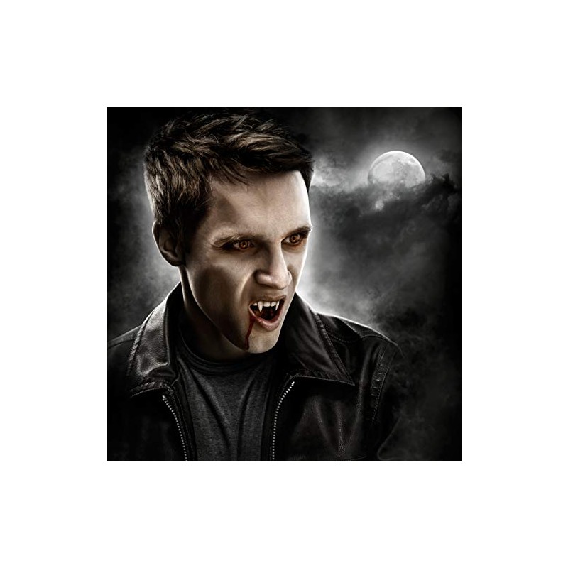 FXSTUFF Men's vampire teeth + artificial blood capsules + moulding