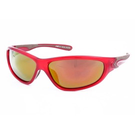 Beach Force Genuine Polarised Sport Sunglasses, Fire Iridium Lenses Sunglasses For Men`s Women`s Cycling Outdoor Sport UV400 Protection Anti Glare Ultra Light Red Frame