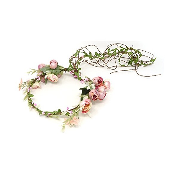 yueton Rattan Flower Vine Crown Tiaras Necklace Belt Garland Headband Flower Crown Party Decoration Hair Wreath Halo