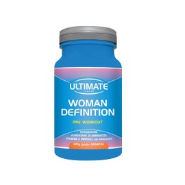 Ultimate Italia - Woman Definition Pre Workout - 120g - gusto arancia - mix di aminoacidi, vitamine e minerali a supporto delle prestazioni durante l'allenamento, senza glutine