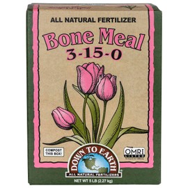 Down to Earth 3-15-0 Bone Meal Fertilizer, 5 lb – Organic, Non-GMO, High-Phosphorus for Bulbs & Root Development
