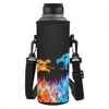 HUGS IDEA Insulated Neoprene Bottle Holder with Shoulder Strap, Fire