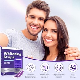 7 Pares 14 Unidades,Purple Teeth Whitening Strips, Tiras Blanqueadoras De Dientes,Effectively Removes Surface Stains,Portátil. (1 caja)