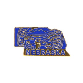 Nebraska State Shaped Map Lapel Metal Pin Enamel Brooch Keepsake Beautifully Designed for Backpack Hat