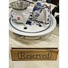 Set of 2 Wooden Table Reserved Bar Restaurant Cafe Reserved