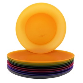 AOYITE Everyday Plastic Plates Reusable - Unbreakable 10 inch Dinner Plates set of 12 - BPA Free Dishwasher Safe & Microwave Kids Colorful Plate for Kitchen Party Camping Outdoor