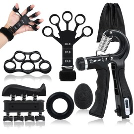 GOORFAC Hand Trainer Finger Trainer (6 Pieces) Grip Strength Trainer Strength Training Grip Strengthener Adjustable Forearm Trainer Finger Trainer Hand Training Wrist Trainer Finger Training Device