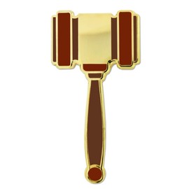 PinMart Gavel Mallet Enamel Lapel Pin Judge Lawyer Student Auctioneer Gift – 1 Piece