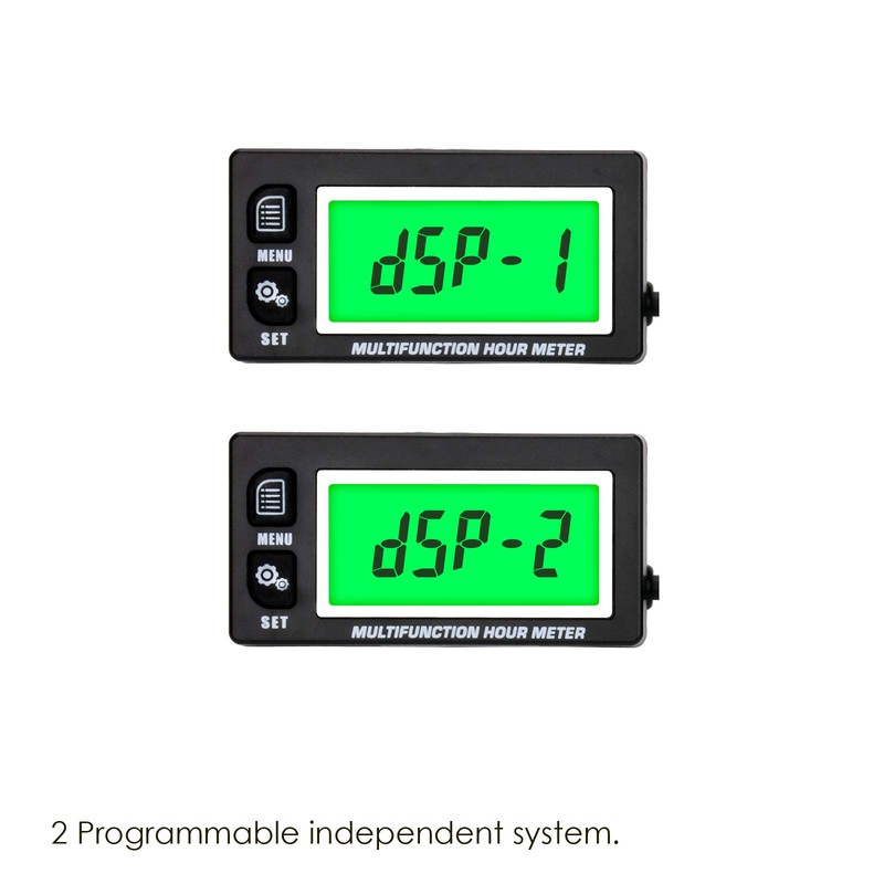 Jayron Backlight LCD Digital Hourmeter Tachometer Engine Thermometer Replaceable Clock