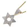 Cristal 18 K Chapado En Oro Estrella De David Colgante