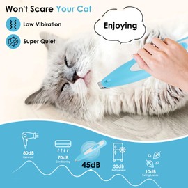 Pfotentrimmer für Hunde, Leise Hundeschermaschine mit LED-Licht, USB Wiederaufladbarer Schermaschine Hund Katze, Elektrische Tierhaarschneidemaschine für Pfoten, Augen, Ohren, Gesicht, Körper (Blau)