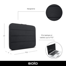 Solo New York Bond Laptop Sleeve, 17.3 Inch
