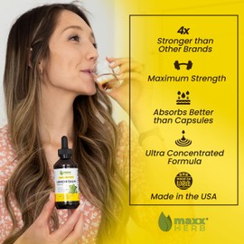 Maxx Herb Lemon Balm Extract - Max Strength, Lemon Balm Tincture Absorbs Better Than Lemon Balm Capsule, for Nervous System Support, and Stress Relief - 4 Bottles, 4 Oz Each (240 Servings)
