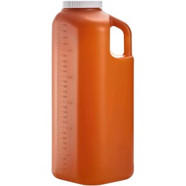 Large Male Urinal with Leak Proof Screw Cap Lid (3000 mL or 101 oz.) (Amber Color)