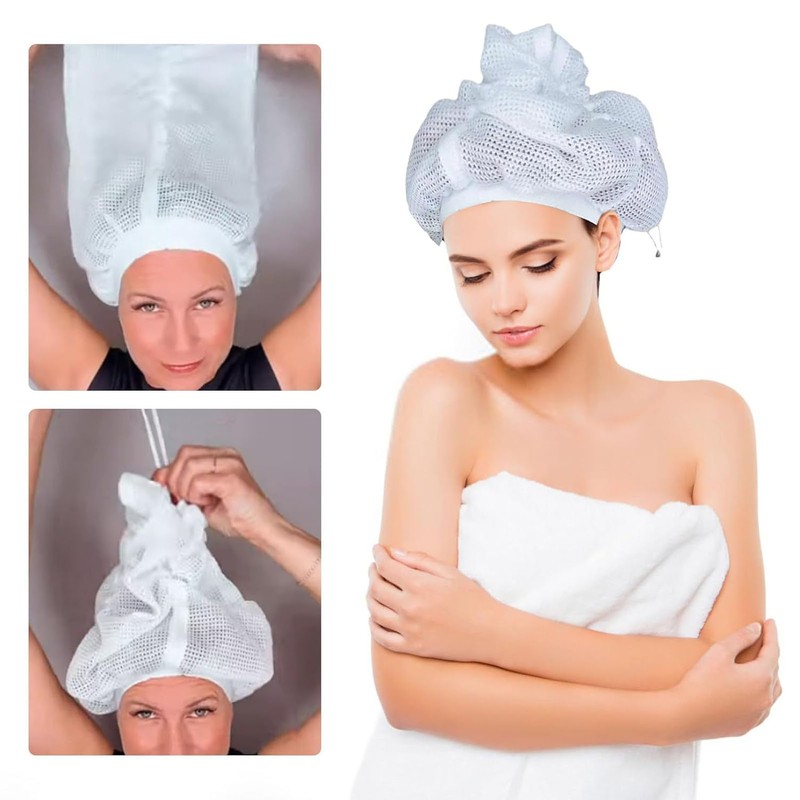 2PCS Net Plopping Cap Adjustable Multifunctional Reusable Net Plopping Bonnet