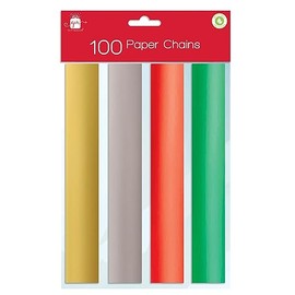 Giftmaker Pack 100 Assorted Colours Paper Chains Christmas Decoration