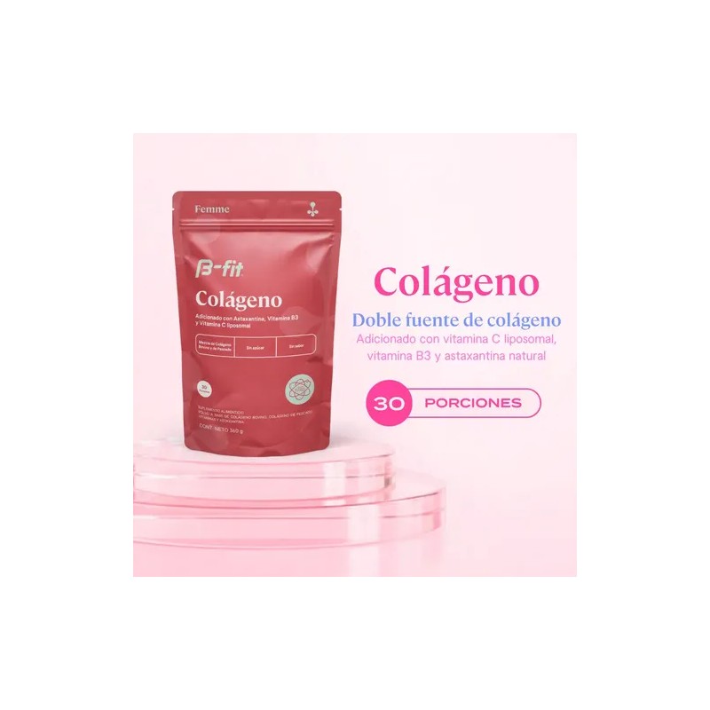 B-fit Colágeno Sin Azúcar Con Vitamina C Astaxantina 30 Porc
