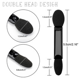 G2PLUS 100PCS Sponge Eyeshadow Applicators - Disposable Eyeshadow Applicators - Black Eye Shadows Sponge Brushes - Eye Makeup Applicators for Nails and Eyeshadow Makeup