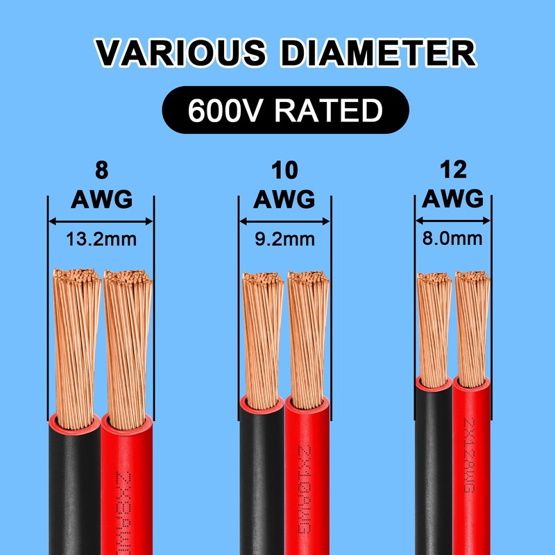 10 Gauge Wire 50 Feet, 10/2 AWG Pure Copper Wire,