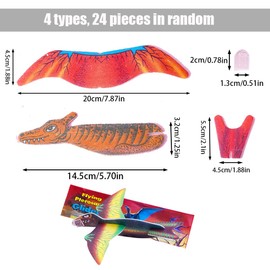 Glider Planes Set, Styrofoam Aviator, Polystyrene Glider, Polystyrene Glider Glider, Polystyrene Glider for Children, Aviator Aeroplane for Children's Birthday Party Favours (Dinosaur - 24 Pieces)