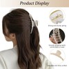 MJIYSGS 4 PCS Large Pearl Hair Claw Clips, Non-slip Strong
