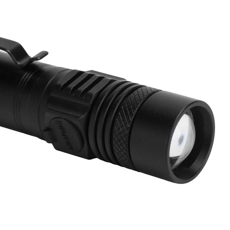 T6+COB Electric Torch Telescopic Zoom Powerful Flashlight Dual Light Sources