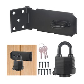 Stainless Steel Bolt Lock Hasp with Padlock & Screws, Security Device for Garden Gate, Door Bolt for Garden Gate, Non-Deformable Door Lock for Wooden Door, Shed